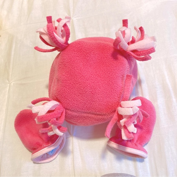 Old Navy | Pink Fleece Hat & Mittens sz 12-24 months - Picture 3 of 8